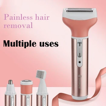 

4 In 1 Rechargeable Hair Removal Face Armpit Multifunctional Body Bikini Trimmer Shaver Women Face CareMachine Cleaner