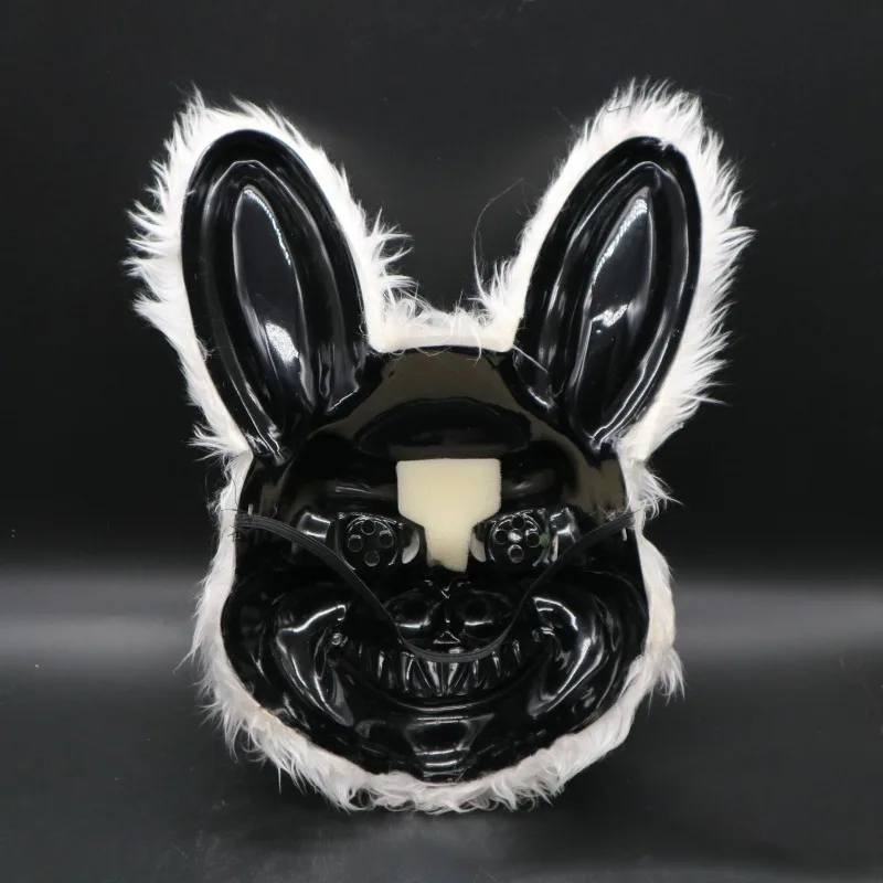 B Bloody Plush Rabbit Mask Halloween Party Cosplay Mask Rabbit Bear Scary Mask For Kids Adult
