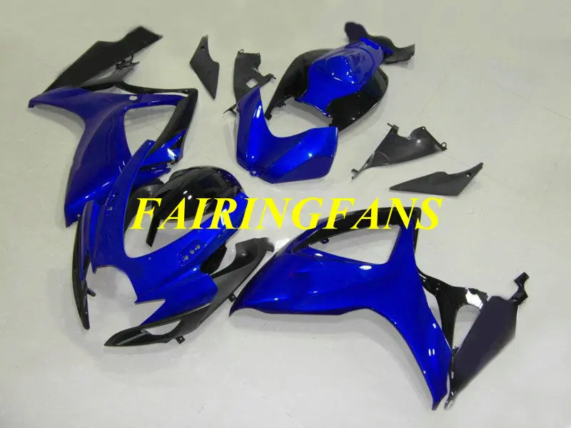 Инжекторный тюнинг-пакет для GSXR600 750 K6 06 07 R 600 GSXR750 2006 2007 черно-голубые Обтекатели Кузов+ подарки SC13