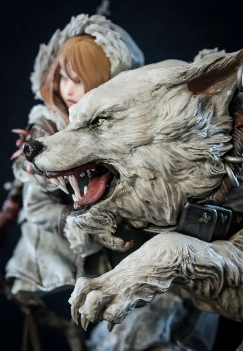 GK 1:6 девушки и волк смолы Набор фигурок, модель миниатюры Неокрашенный Гараж Комплект