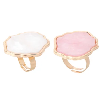 

2pcs Ring Palettes Resin Shell Prime Durable Sturdy Ring Plate Mixing Board Ring Palettes for Nail Art Make Up