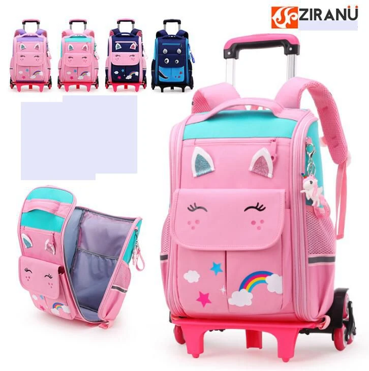 Mochila escolar con ruedas para niñas, con ruedas, escolar, con escolares| -