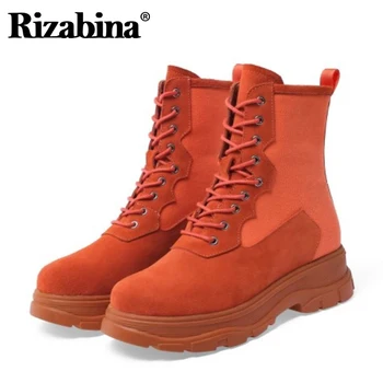 

Rizabina Women Ankle Boots Fashion Cross Strap Flats Winter Shoes Woman Round Toe Short Boot Casual Daily Footwear Size 34-40