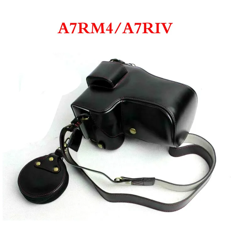 A7RM4 Black Из искусственной кожи чехол для камеры чехол для sony ILCE-9 A9 A7III A7RM3 A7RIII A7RM4 A7RIV портативный чехол с отверстием батареи - Цвет: A7RM4 Black