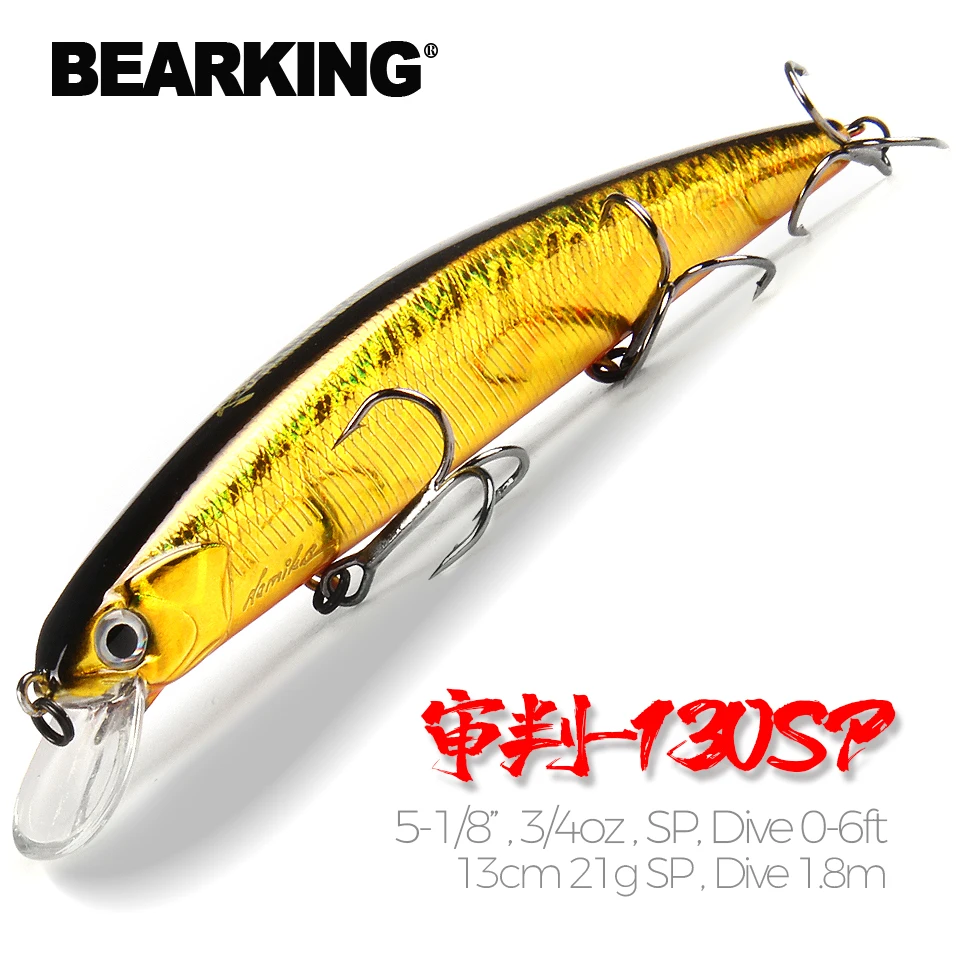 

BEARKING 13cm 21g SP depth1.8m Top fishing lures Wobbler hard bait quality professional minnow for fishing tackle
