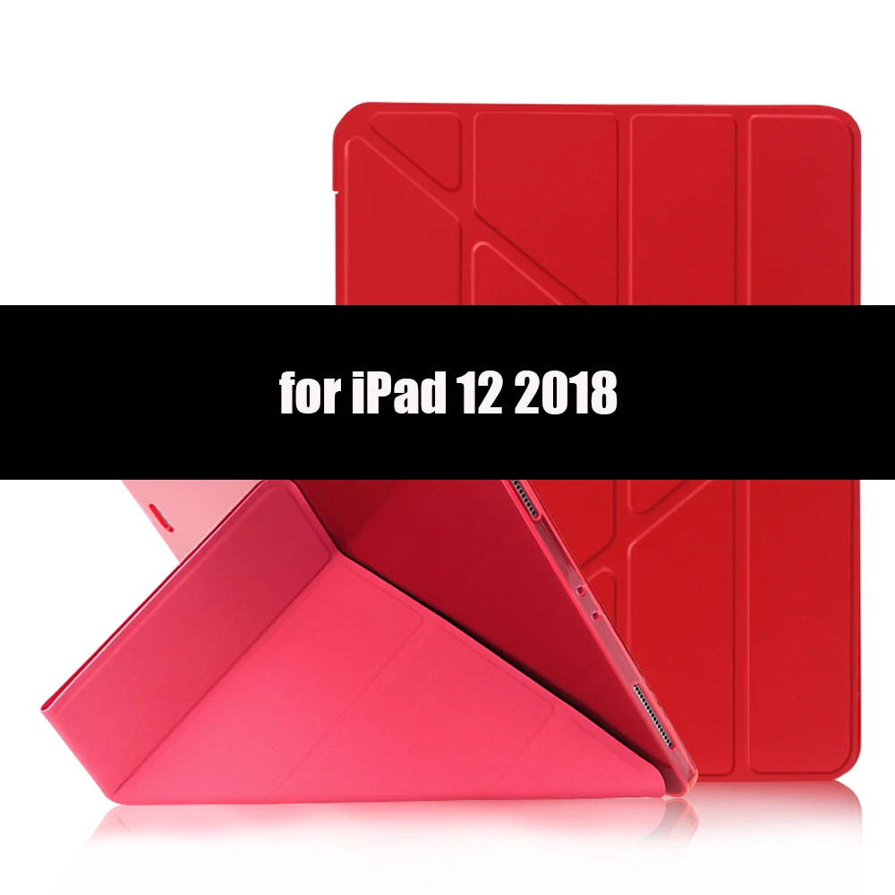 Чехол для iPad Pro 12,9 из искусственной кожи передняя крышка Мягкий силиконовый смарт-чехол для iPad Pro 12,9 A1584 A1652 a1670 - Цвет: Red-2