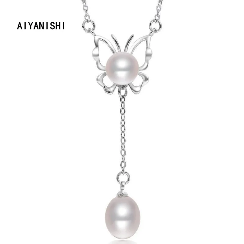 

Ожерелье AIYANISHI из 18-каратного золота с пресноводным жемчугом, ожерелье с бабочкой для женщин, ожерелье с бусинами, свадебный подарок