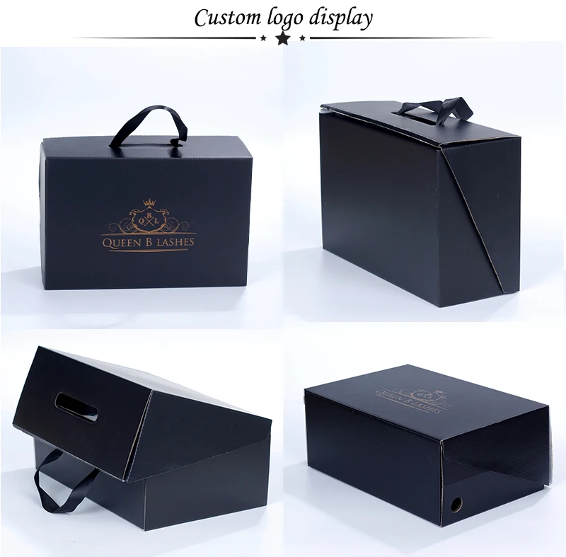 Лого клиента обувная упаковочная коробка большая подарочная коробка с ручкой черная подарочная упаковочная коробка картонная коробка
