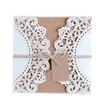 

50 Pcs Wedding Invitations Cards +Tags Vintage Wedding Bridal Shower Gift Greeting Card Kits Event Party Supplies Decor