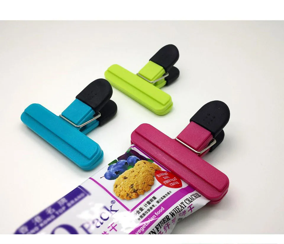 Plastic Food Sealing Bag Clip Food Fresh Keeping Moisture-proof Close Clip Letter Paper Photo File Binder Clip Kitchen Tools