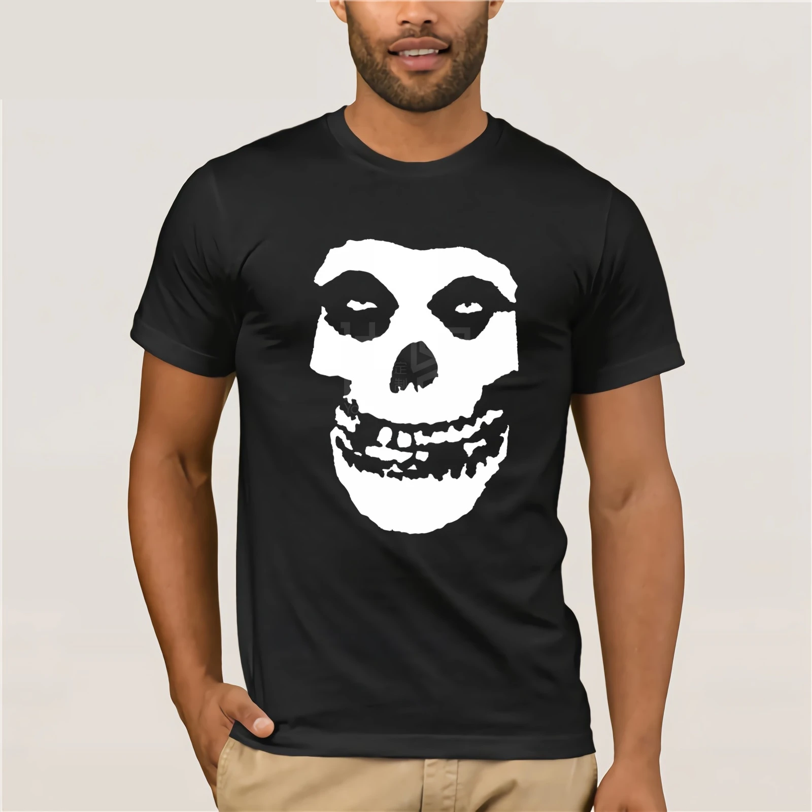Мужская футболка с черепом Misfits принтом полумертвых женщин Скелетон Fiend Die My Darling