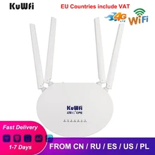 Routeur KuWfi 4G LTE CPE Routeur sans fil 300Mbps Routeur wifi 3G / 4G LTE avec fente pour carte Sim 4 pièces antenne externe jusqu'à 32 utilisateurs