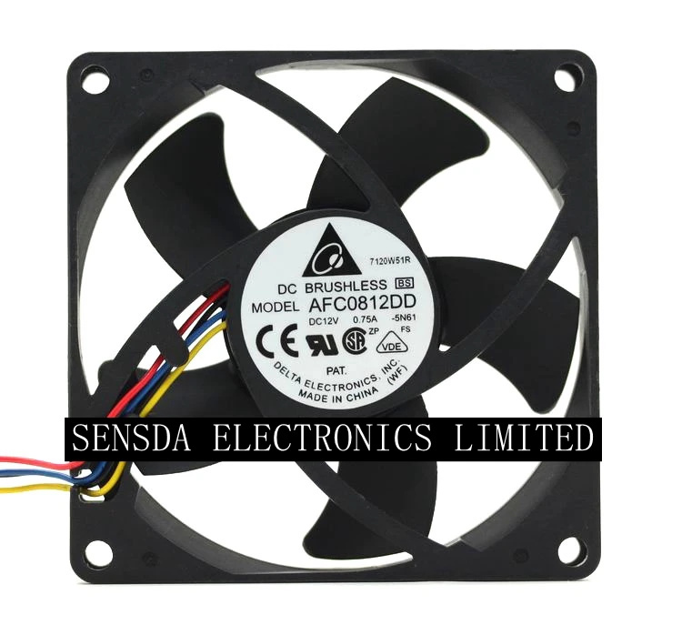 1 шт. pwm вентилятор для delta AFC0812DD DC12V 0.75A 8020 8 см 80 мм 80x80x20 4 контактный проводной
