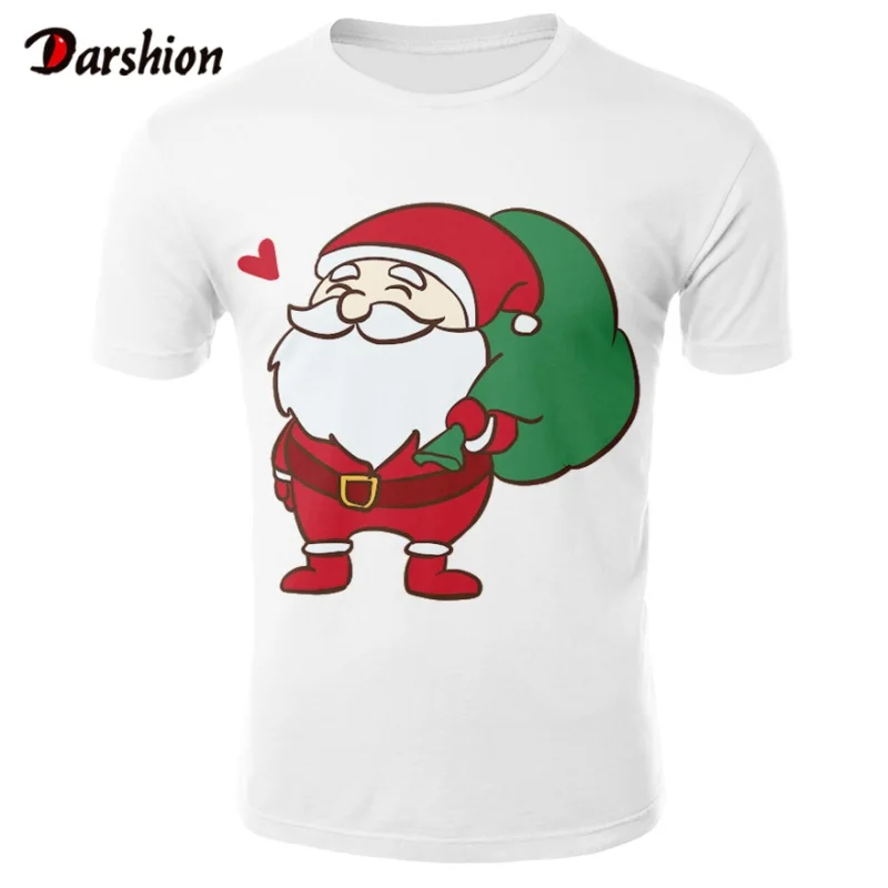 

Tee Streetwear Man Clothing Smiley Santa Claus Summer Three-dimensional Cute 3D Pattern T-shirt Fashion Harajuku Hip Hop Tshirt
