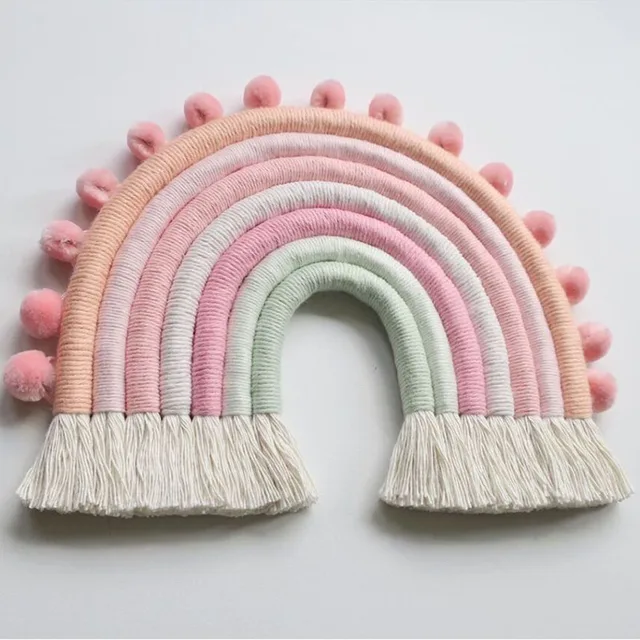 Nordic Kids Room Decoration DIY Rope Rainbow Decor Scandinavian Wall Hanging Handmade Weaving Ornament Home Decor Accessories 2