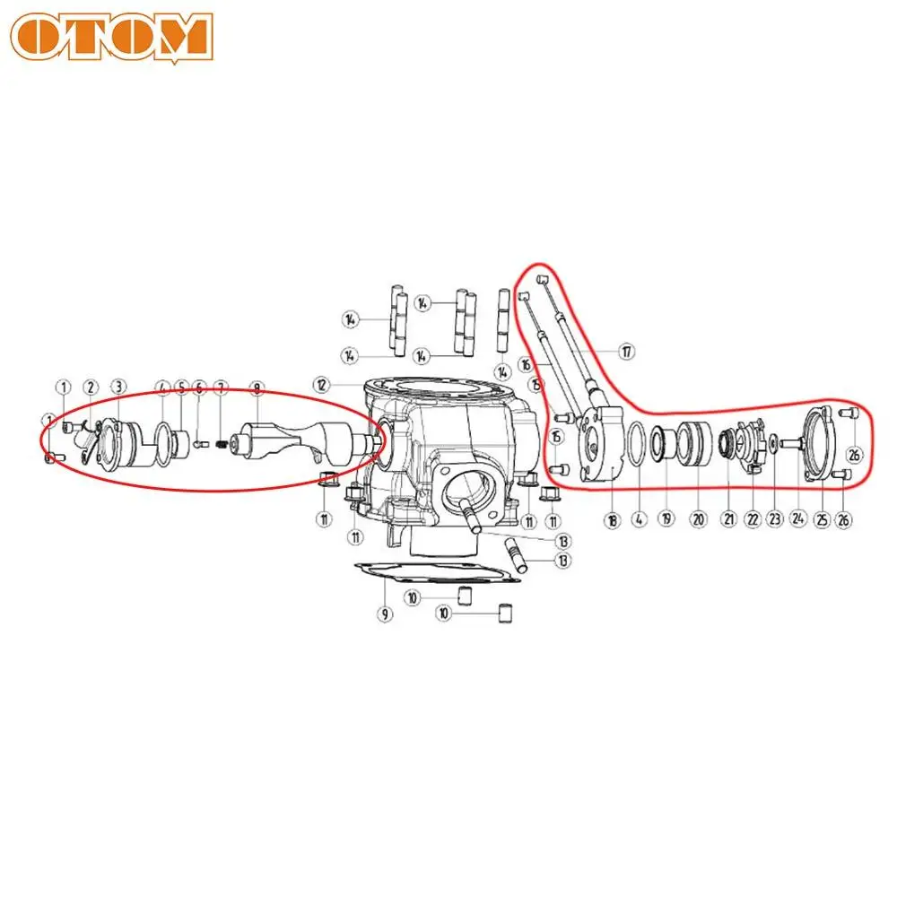 Motorcycle control valve repair parts switch exhaust cover cable wire O-ring seal aluminum bushing for YAMAHA DT230 MT250