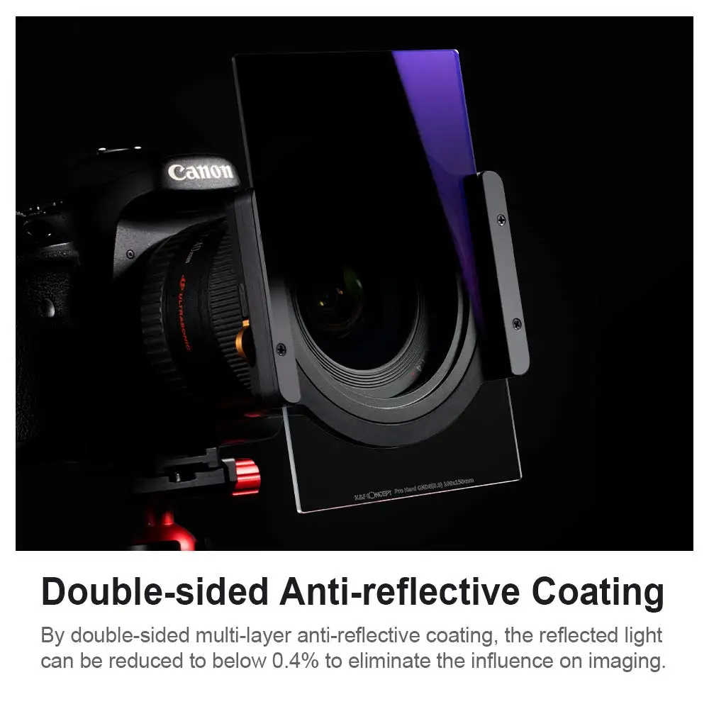 K&F Concept Hard Grad ND8 100mm x 150mm GND8 MC Filter Multi-Coated Optical Glass ND 8 0.9 Graduated Neutral Density