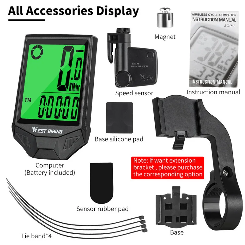 Compteur Vélo GPS Sans Fil 2,4" Rechargeable USB-C - Pour VTT Et Route - Neuf