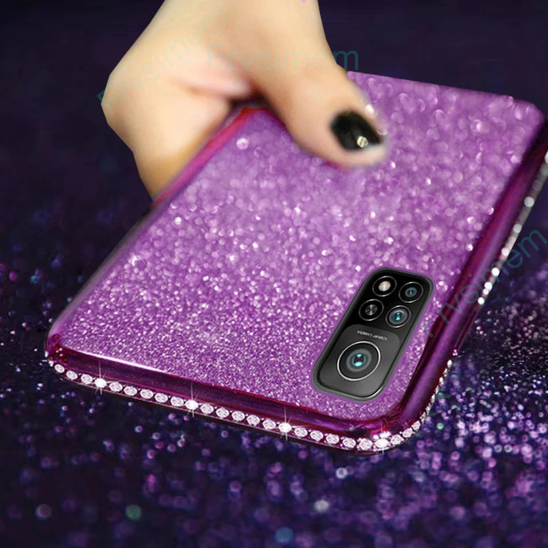 Star Diamond Case For XIAOMI MI 10 10T Lite Pro Mi Note 10 Lite Cute Girl Glitter Shiny Back Cover xiaomi leather case Cases For Xiaomi