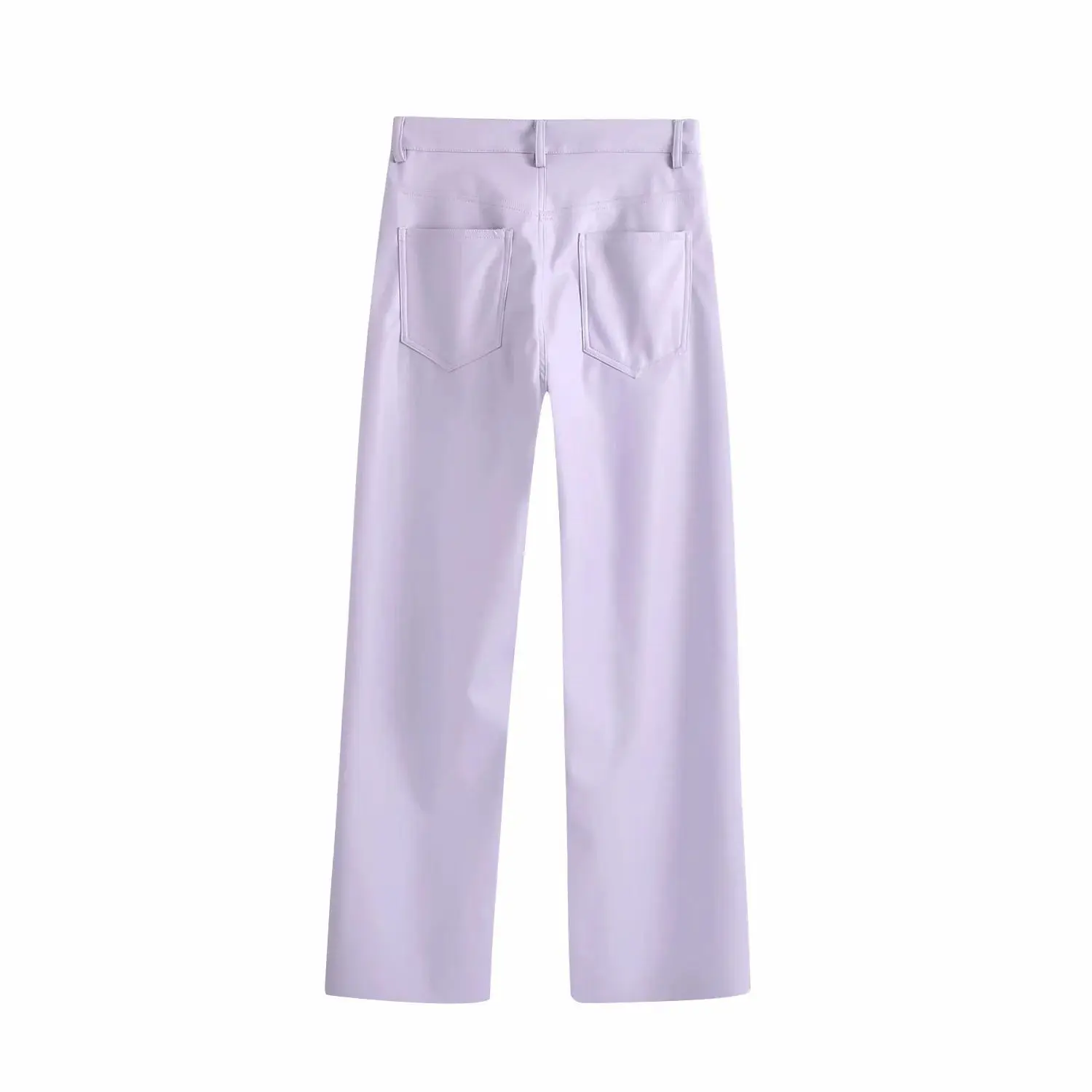 2020 New Women Trousers Hight-waist Faux Leather five-pocket Trousers Zip Fly Female Pants pantalon femme mujer