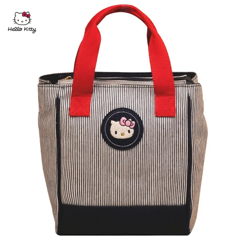 

2019 New HELLO KITTY Fresh Student Handbag Fashion Lunch Box Bag Multi-function Large Capacity Handbag Canvas Material HK-215