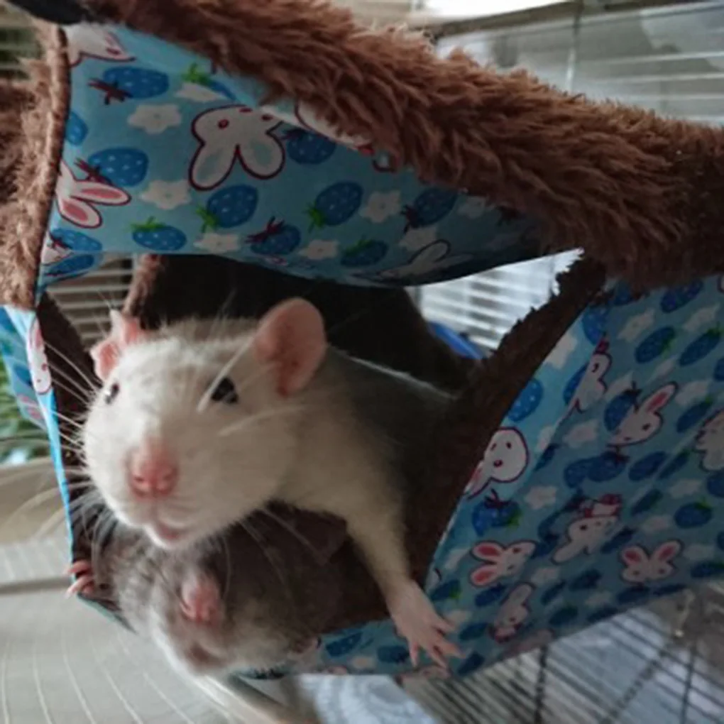 Double Layer Small Animal Hammock Bed Warm Winter Pet Hanging Bunkbed Sleeping Cage Swing Bed
