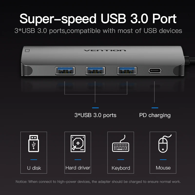 Vention USB C к VGA концентратор 1080P 60 Гц USB 3,0 концентратор тип-c к VGA конвертер для MacBook Pro Chromebook Pixel Thunderbolt 3 адаптер