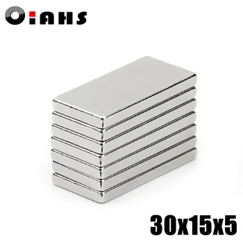 

10pcs F30x15x5mm Super Powerful Strong Rare Earth Block NdFeB Magnet Neodymium N35 Magnets F30*15*5mm- Free Shipping