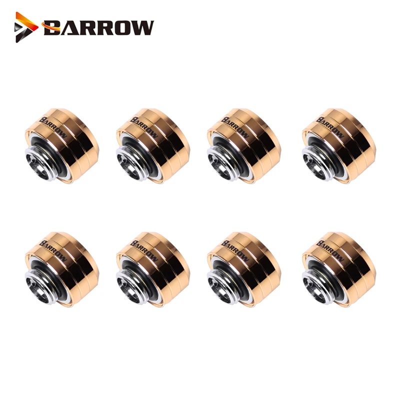 8pcs Barrow Black Gold 10x14mm Hard Tube Fittings, Water Cooling Hand