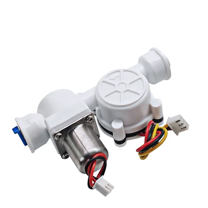 Id6.5mm 1/4" Plastic Water Hall Flow Sensor + Solenoid Pulse Valve