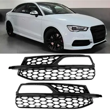 

Fit for Audi A3 S3 S-Line 2013 2014 2015 2016 1 pair Car Bumper Fog Light Grill Grille with Black Trim Fits