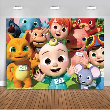 

Photography Backdrops 7x5ft Happy Birthday Cocomelon Party Custom Photo Studio Background Backdrop Vinyl Photo Backdrop parties