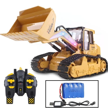 

RC Truck 6CH Remote Control Bulldozer Caterpillar Tractor Simulation Construction Vehicle Electronic Toys For Children Boys Gift