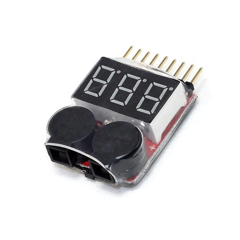 

1-8S LED Low Voltage Buzzer Alarm Lipo Voltage Indicator Checker Tester Alarm Lipo Checker Tester Dual Speaker