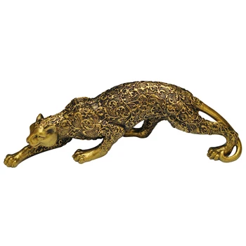 

European Style Leopard Sculpture Animal Panthera Pardus Statue Creative Resin Crafts Living Room Decorations For Home R3549