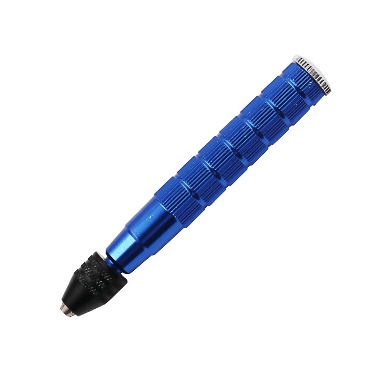 Сверло ручное сверление отверстие хобби инструмент ручная спиральная дрель без ключа патрон для грецкого ореха модель Bodhi Olivary Nucleus алюминиевая ручная дрель - Цвет: 1pc blue