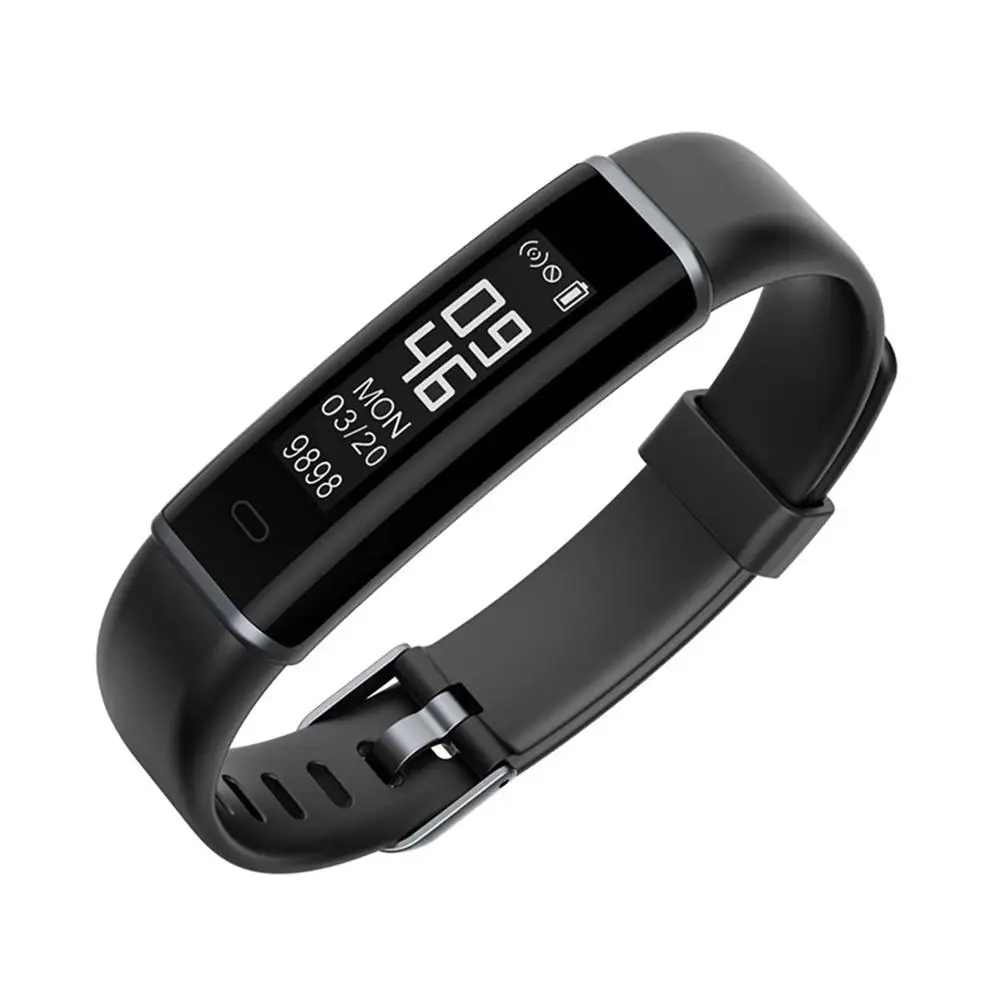 black Yiwa OLED с Bluetooth Смарт-браслет трекер фитнес-активности монитор сердечного ритма мульти-спортивный монитор 50 м плавание водонепроницаемый - Цвет: black