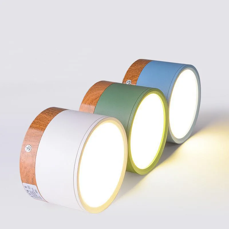 LED 다운라이트 디밍 가능 북유럽 목재, 모던 Led 표면 장착 천장 조명, 스포트라이트, 실내 장식 조명, 5W, 7W, 9W, 12W, 15W