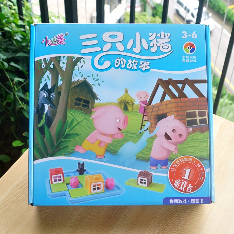 

Xiaoguaidan Three Little Pigs Checkpoints Jigsaw Puzzle Environmentally Friendly Plastic Children Early Childhood Educational Re