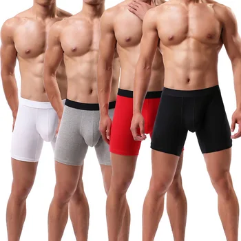 

2020 Shorts Men's 4Pcs\Lot Underwear Soft Boxers Cotton Boxer Men Solid Breathable Panties Male Comfortable Sexy Underwear Lot