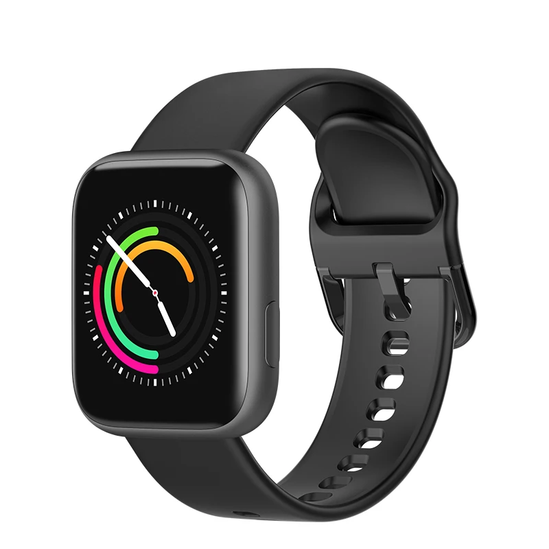 Смарт-часы ESEED P4, мужские, IP67, водонепроницаемые, 1,4 дюймов, полный экран, сенсорный, длинный режим ожидания, пульсометр, женские Смарт-часы для Apple iphone - Цвет: Slicone-Black