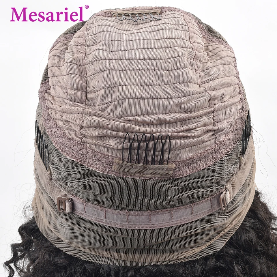 Mesariel кудрявый парик, полностью кружевные передние человеческие волосы, парики для черных женщин, бразильские волосы, предварительно выщипанные с детскими волосами remy Hair M