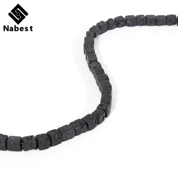 

15.5" Strand Natural Lava Rock Stone Cube 8mm 10mm Loose Spacers Beads for DIY Jewelry Findings Bracelet Necklace Bangle Making