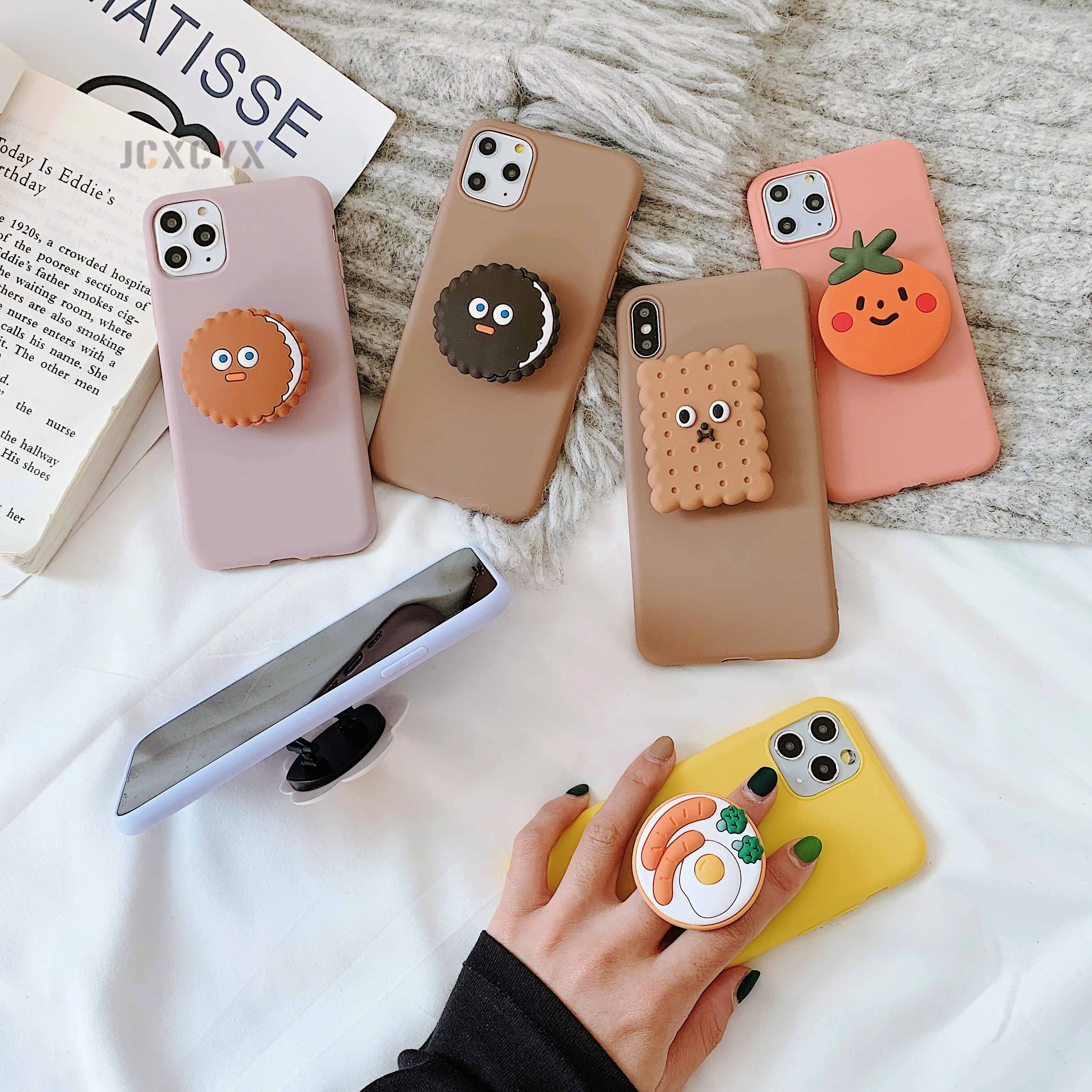 3D милый Cartoo Oreo печенье мягкий чехол для телефона для iphone X XR XS 11 Pro Max 6S 7 8 plus держатель чехол для samsung S8 S9 S10 Note