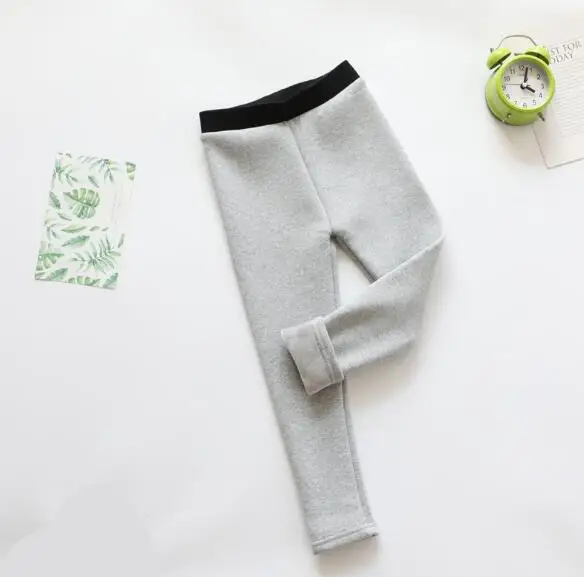 Light grey Детский Штаны из Теплые носки на осень и зиму для девочек из плотного бархата теплые штаны для детей с хорошей терморегуляцией леггинсов - Цвет: Light grey