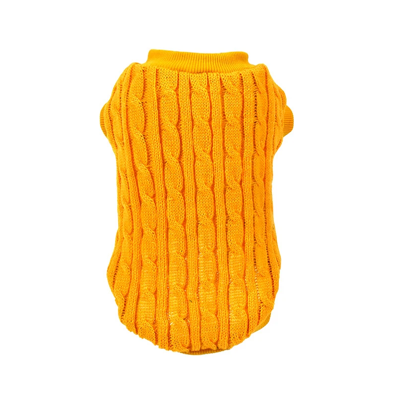 Хлопковый вязаный крючком Одежда для собак для такса однотонный собачий пуловер Рождественский свитер для маленьких собак зимняя куртка для собак - Цвет: Цвет: желтый