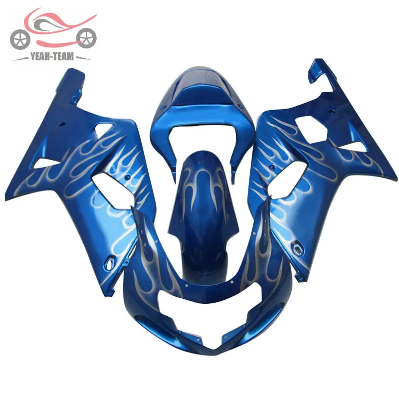 Создайте ваш обтекатели комплект для Suzuki K1 2001-2003 GSXR750 01 02 03 GSXR600 GSXR 600 750 серебро пламя комплекты мотоциклетных обтекателей