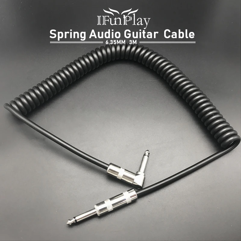 Бесплатная доставка профессиональный пружинный аудиокабель для гитары 3 м от 6 35