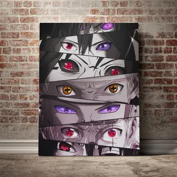 

Naruto Eyes Sharingan Rinnegan Poster Framed Wooden Canvas Wall Art Decoration prints for living room Home Frame decor painting