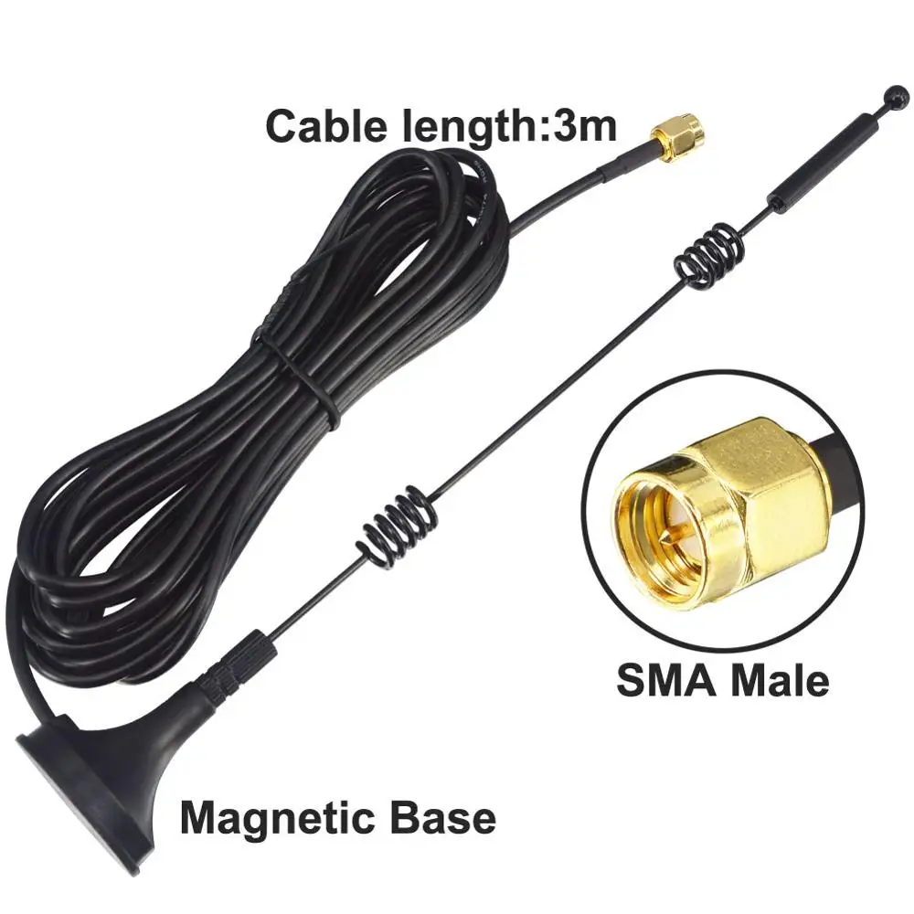 12dbi WIFI Antenna 2.4G/5.8G Dual Band Pole Antenna SMA Male With Magnetic Base for Router Camera Signal Booster - Image 2